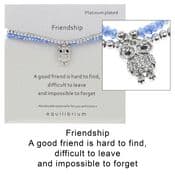 Equilibrium -Double Message Bracelet - Friendship- Owl