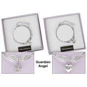 Equilibrium-Platinum Plated -Guardian Angel Charm Bracelet