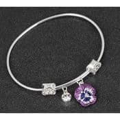 Equilibrium - Violet Pansy Silver Plated Bangle