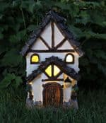Extra Large LED Solar  Tudor style Fairy House - 37cm Tall