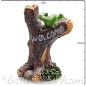 Fairy Garden Miniatures - Tiny  Welcome Sign with Frog - 4.5cm
