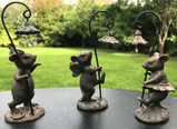 Fairy Mice set of 3  - Antique Bronzed Resin Garden Ornament - 12cm