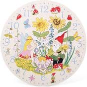 Fairy & The Gnome Wall Clock (large 34cm)