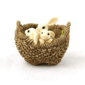 Fiddlehead Fairy Garden Three Bunny's in a basket.