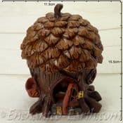 Fiddlehead -Fairy Pine Cone Cottage - With Opening Door