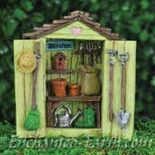 Fiddlehead -Miniature Garden Shed with Decorations & Opening Doors