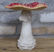Fly Agaric Garden Mushroom - 21cm Tall