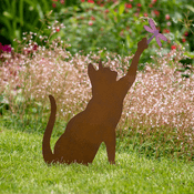 Garden Cat with Dragonfly - 60cm