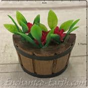 Gardeners World Handmade Miniature Plants  - Half Barrel Planter - 3cm