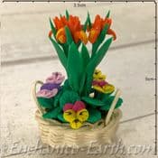 Gardeners World Handmade Miniatures - Iris  Basket - 5cm
