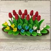Gardeners World Handmade Miniatures - Spring Flower Border -  7cm