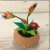 Gardeners World Handmade Miniatures - Strelitzia & mixed Tropical Plants in a Terracotta Pot - 5cm