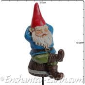 Georgetown -Fiddlehead - Gnomes on Stakes - Ruffus on his barrel - 6.5cm