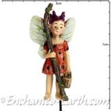 Georgetown - Fiddlehead - Swamp Fairy on a stake - Ladybug- 6cm