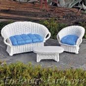 Georgetown/Fiddlehead - White Wicker Style Garden Furniture