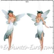 Gisela Graham - Green & White Winter Fairies - Two to choose from - 14cm