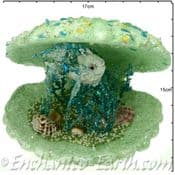Gisela Graham - Magical Under The Sea Decorations - Large Beaded Clam Shell with Fish