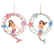 Gisela Graham - Magical Under The Sea Decorations - Mermaid in a Wire Ring