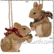 Gisela Graham - Pair of Country Mice -  Decorations  - 5.5cm