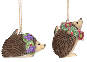 Gisela Graham - Pair of Hedgehogs -  Christmas Tree Decorations  - 7cm