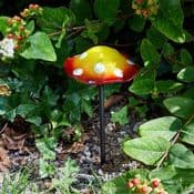 Glass & metal GlowShroom Stakes - Choose from two designs -25cm tall