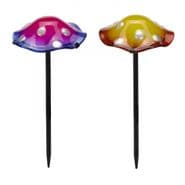 Glass & metal GlowShroom Stakes - Choose from two designs -25cm tall