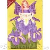 Glitter Wing Fairy Greeting Card (Iris)