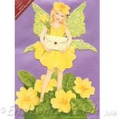 Glitter Wing Flower Fairy Greeting Card (Primrose)