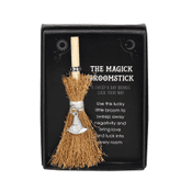 Good Luck Magical Broomstick - with silver witches hat charm