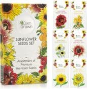 Grow Your Own Sunflowers -  Premium Garden  Sunflower Seeds Set - 6 Beautiful Varieties