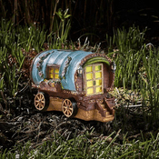 Gypsy Rose Caravan - Solar - LED Colour changing Fairy House