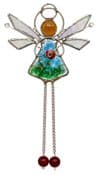 Hand Crafted - Countryside  Flower Fairy Sun-catcher - with wild meadow flowers in a glass  bottle