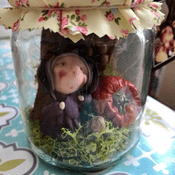 Hand Crafted  Magical Fairy  Wishing Jar - Country Witch