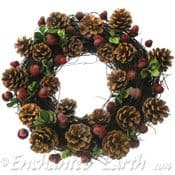 Hand Made - Natural Acorns Wreath  - Acorn & Pine Cones