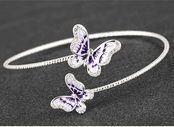 Hand painted Elegant Purple Butterfly Bangle