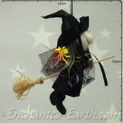 Handmade Rustic - Flying Witch - Bagshaw in Black- 16cm long