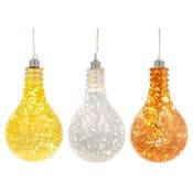 Hanging Glass Light Bulb with LED Fairy Lights - 3 colours to choose from