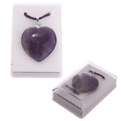 Healing Stone Pendant - Amethyst with Crystal & black cord Necklace