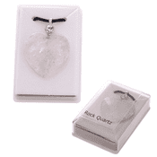 Healing Stone Pendant - Rock Quartz with Crystal & black cord Necklace.