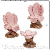 Iris Garden - Miniature  Pink Iris Flower Table & Chairs