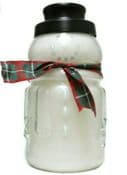 Large Christmas Candle - Glass Snowman Candle -  Welcome Wreath - 30oz
