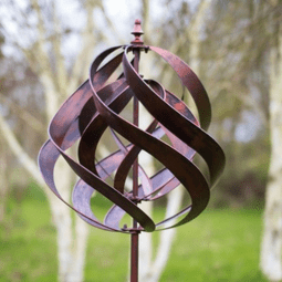 Large Copper Saturn- Internal Love - Garden Wind Spinner.