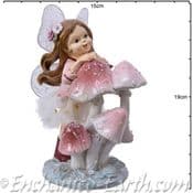 Large Flower Fairies - Rose with Pink Toadstools -  18.5cm