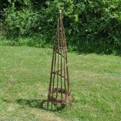 Large Handmade Natural Willow Obelisk - 1.5m Tall - Please Note - (Click & collect only No delivery)