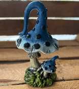 Large Magical Mushroom - Blue Witches Hat Shroom  - 13cm tall
