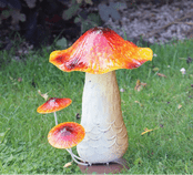 Large Metal Triple Mushroom    - 40cm