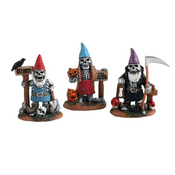 Lemax Spooky Town - Evil Skeleton Garden Gnomes - Pack of 3