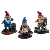 Lemax Spooky Town - Evil Zombie Garden Gnomes - Pack of 3