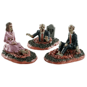 Lemax Spooky Town - Grave yard Zombies- Deadly Conversattion -  Set of 3