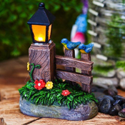 Light- Up LED Miniature Garden Fence & Lamp